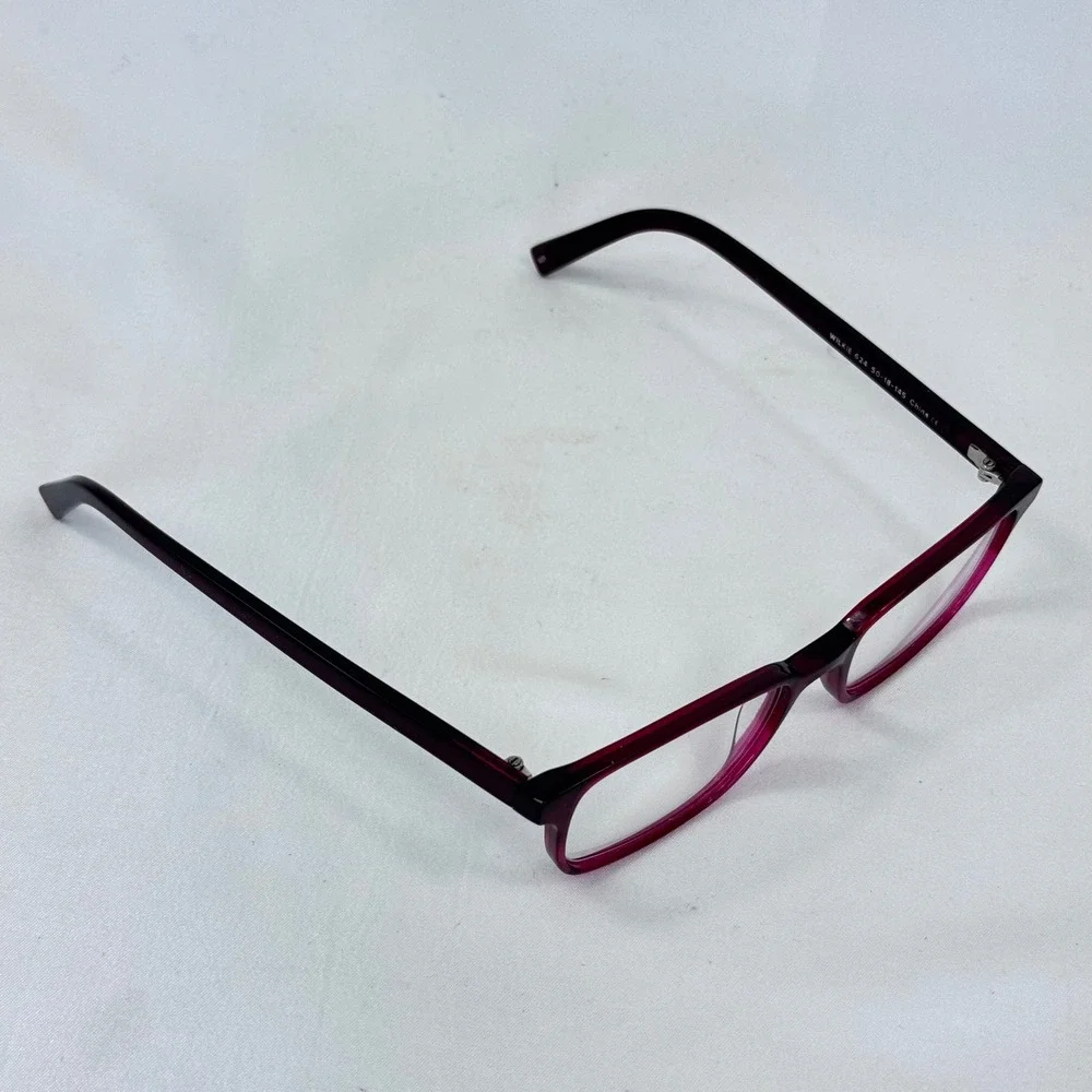 Warby Parker Wilkie Red Berry Eyeglasses Frames 50-18-145 Wine Purple Square